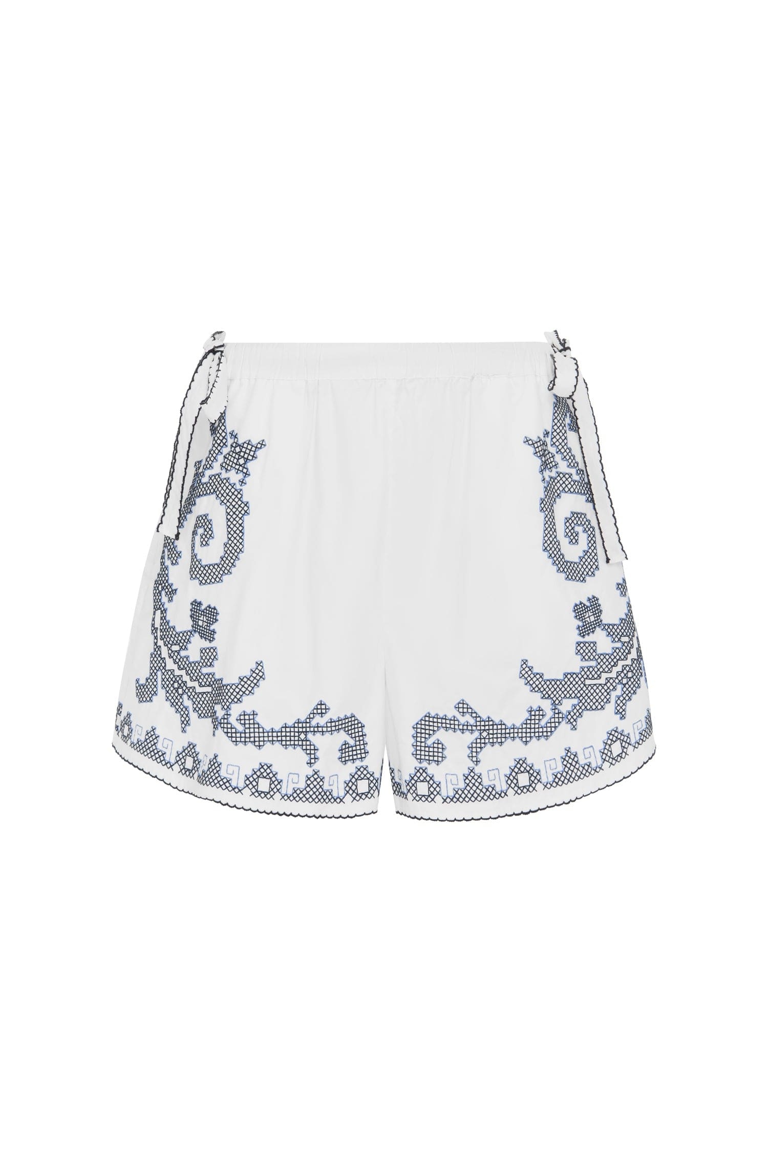 Hazel Embroidered Short White - 1