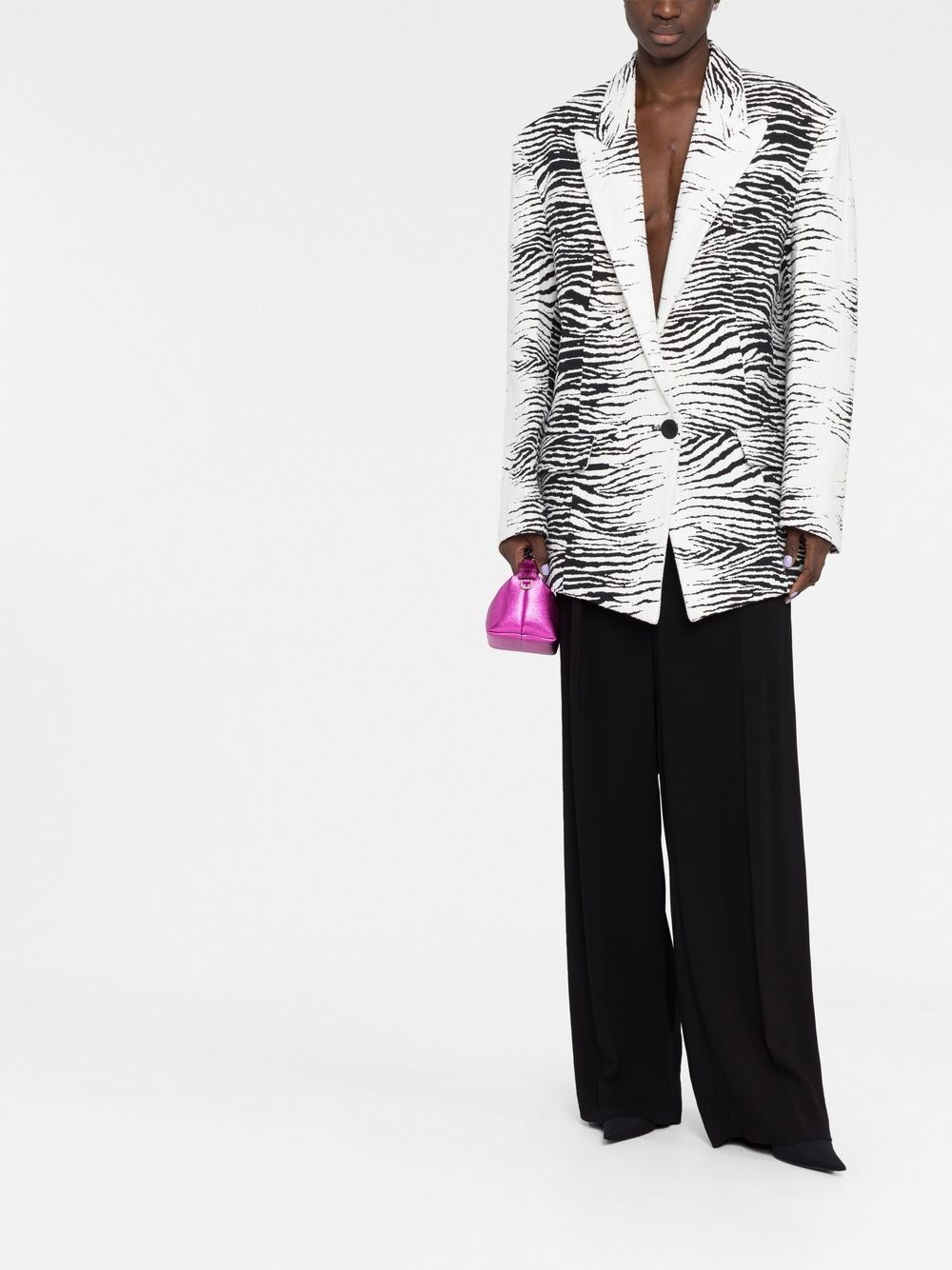 zebra-print single-breasted blazer - 2