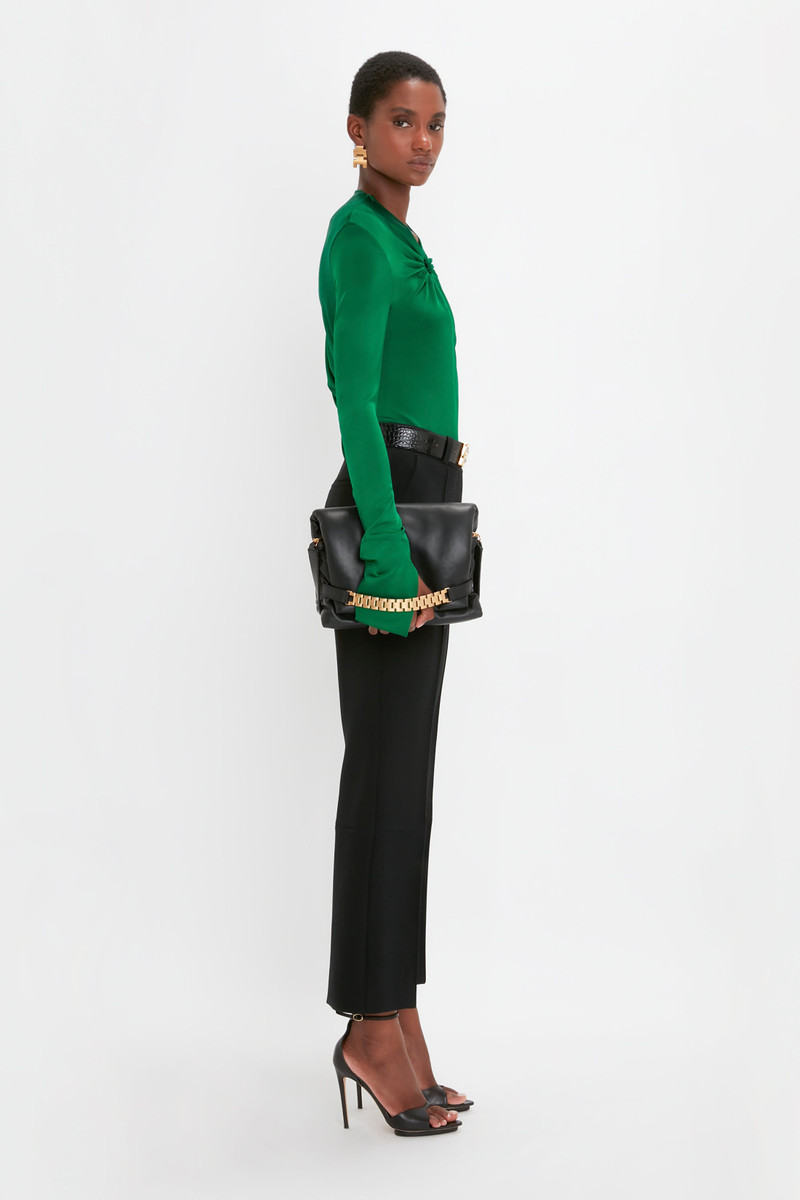 Gathered Detail Top In Emerald 7