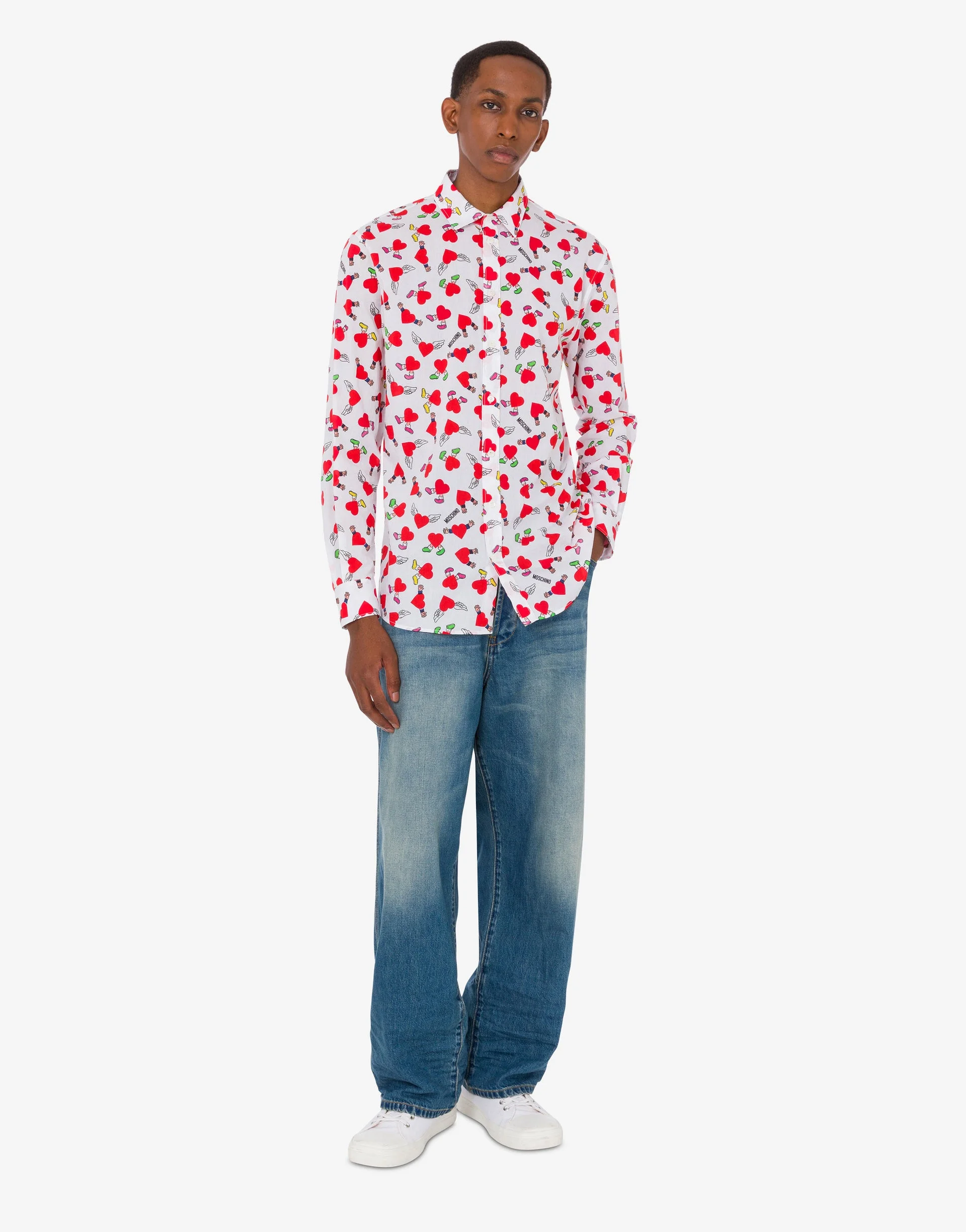 LIGHTWEIGHT COTTON POPLIN SHIRT WITH PRINT - 1