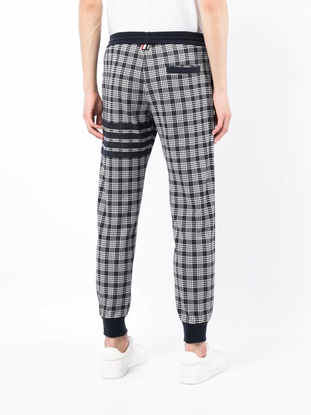 check-pattern track pants - 4