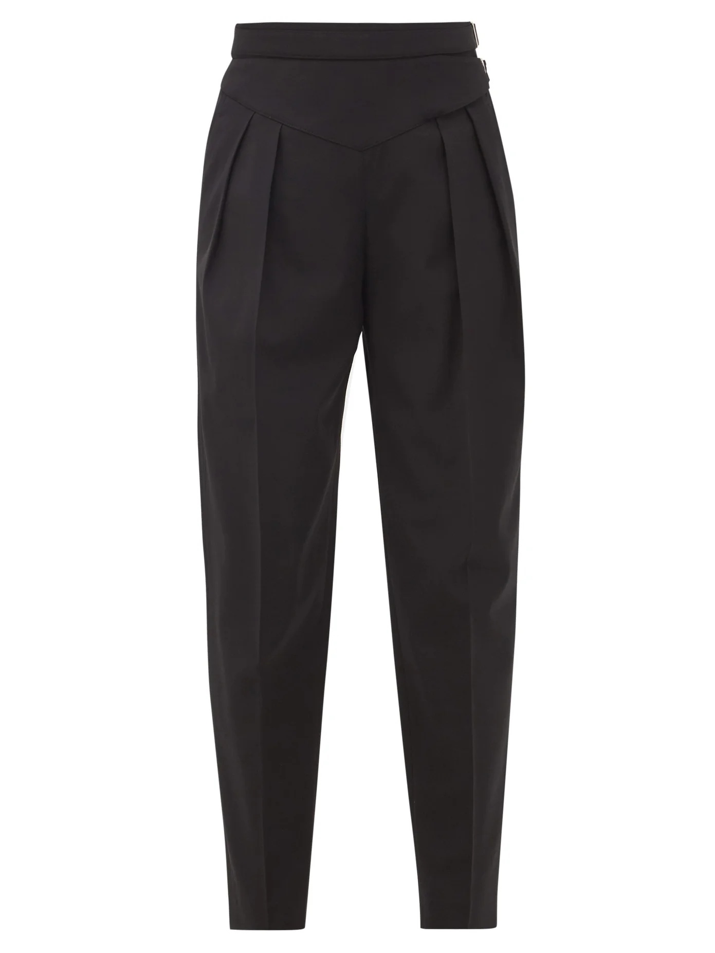 High-rise pleated crepe trousers - 1