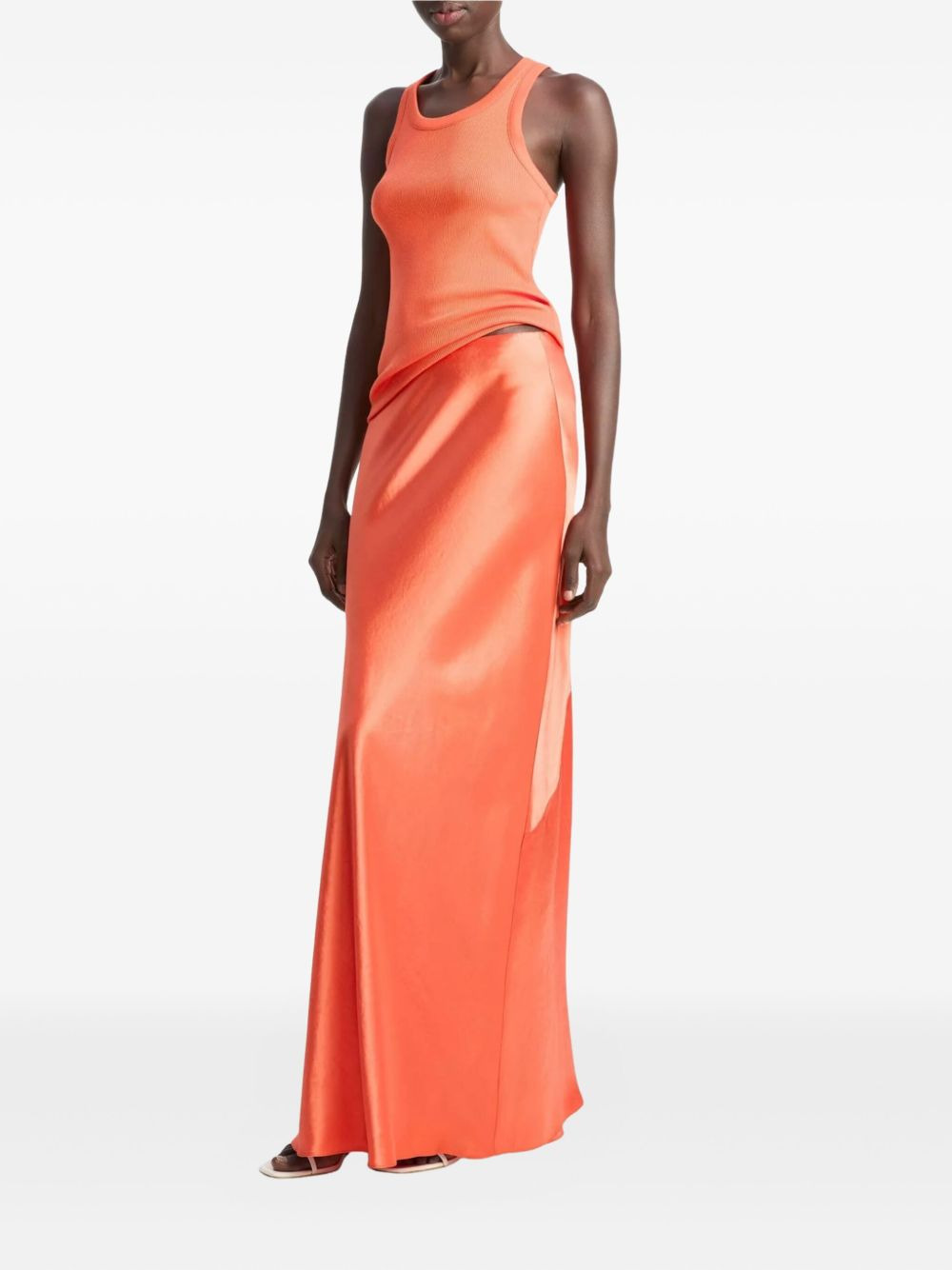 satin bias-cut maxi skirt - 3