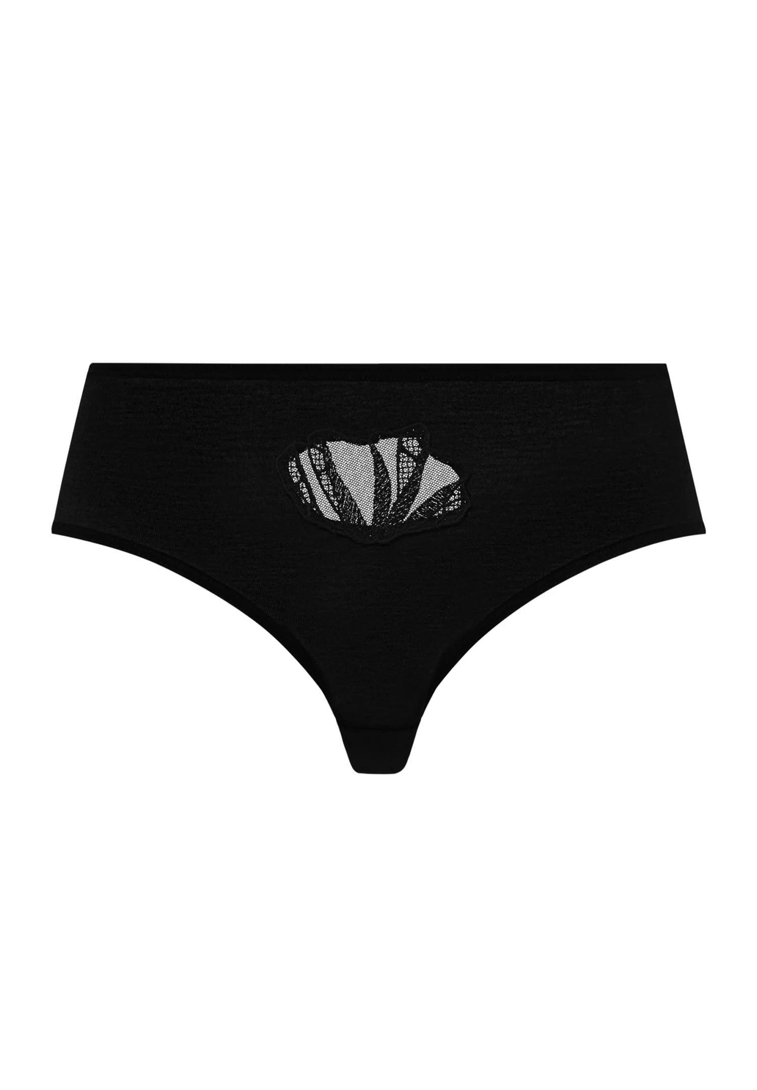 Rosaria Embroidered Cotton High Cut Brief - 1