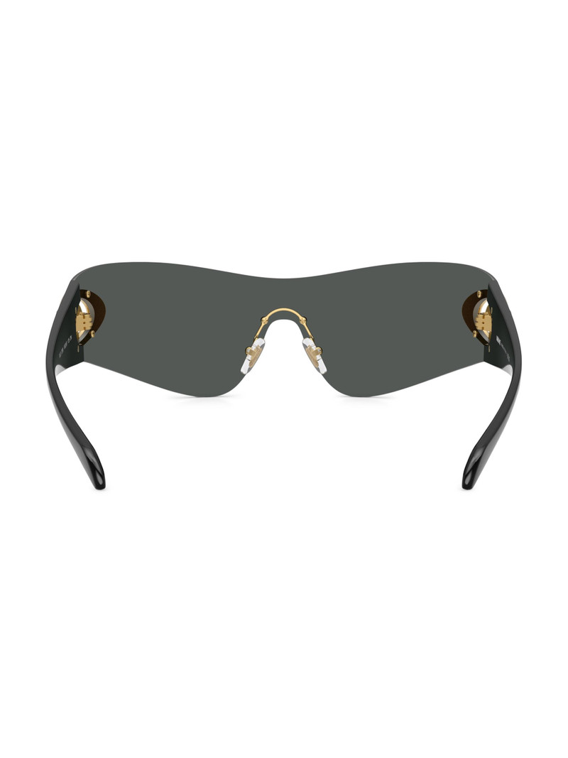 Women's 142MM Logo-Detailed Shield Sunglasses - Black Dark Grey 4