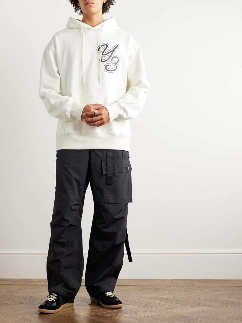 Y-3 Logo-Print Organic Cotton-Jersey Hoodie outlook