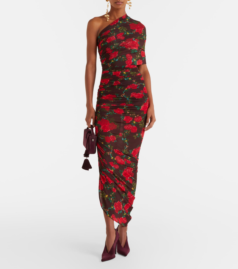 MAGDA BUTRYM Floral ruched midi dress outlook