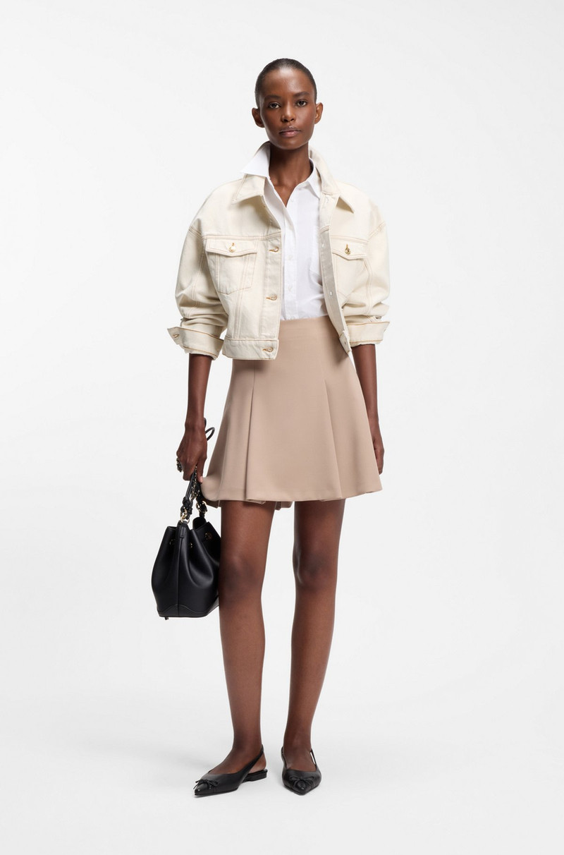 HUGO RELAXED-FIT JACKET IN WASHED ECRU DENIM outlook