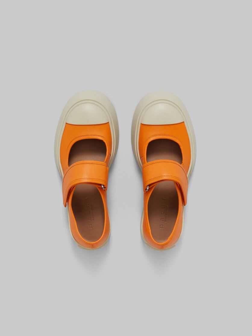 ORANGE NAPPA LEATHER MARY JANE SNEAKER - 4