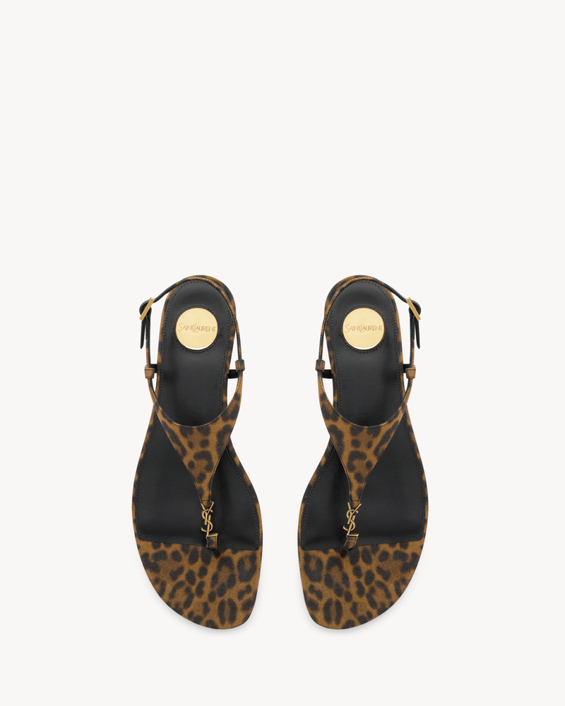 SAINT LAURENT CASSANDRA SANDALS IN LEOPARD GROSGRAIN outlook