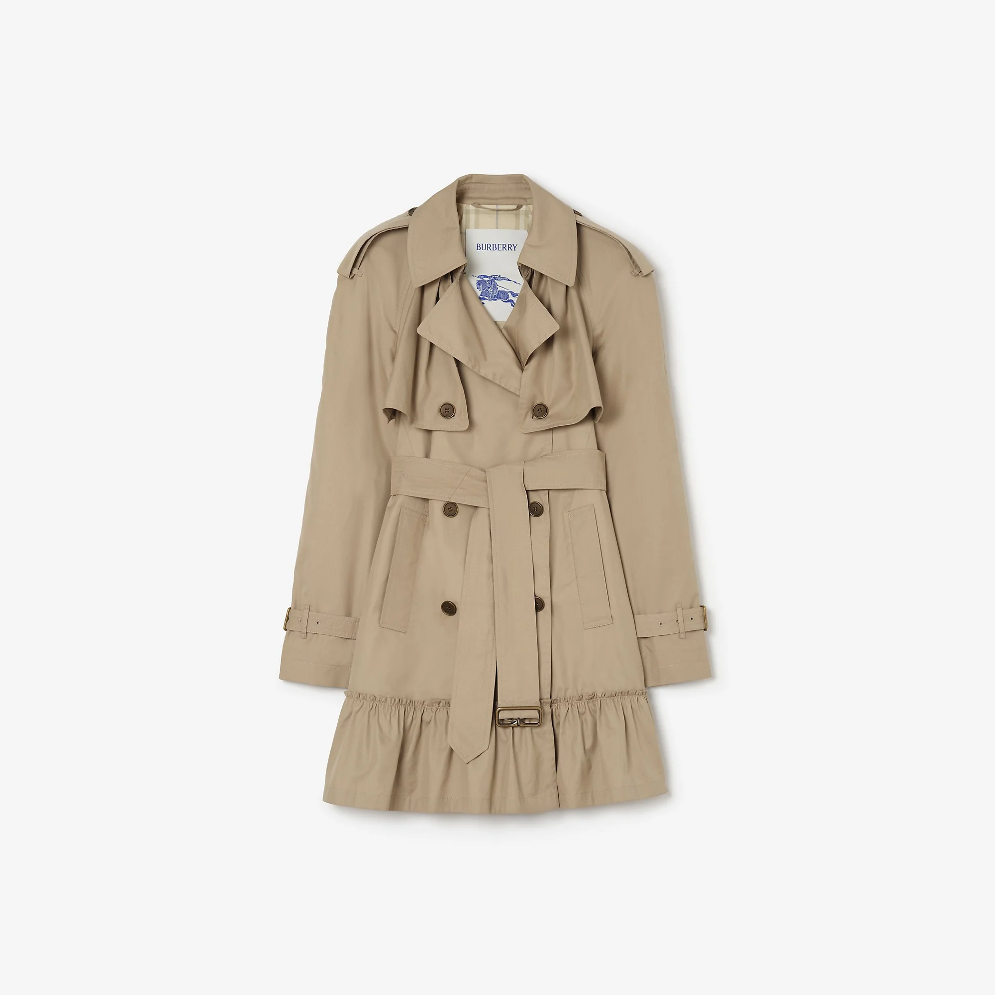 Short Gabardine Tillydrine Trench Coat - 1
