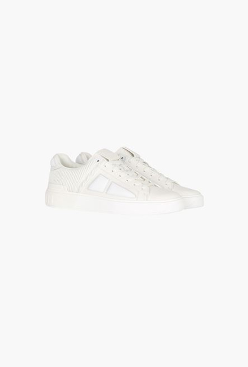 Balmain White calfskin and neoprene B-Court sneakers outlook