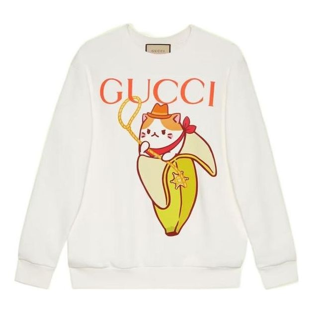 (WMNS) Gucci x Bananya Cotton Sweatshirt 'White' 617964-XJEGP-9095 - 1