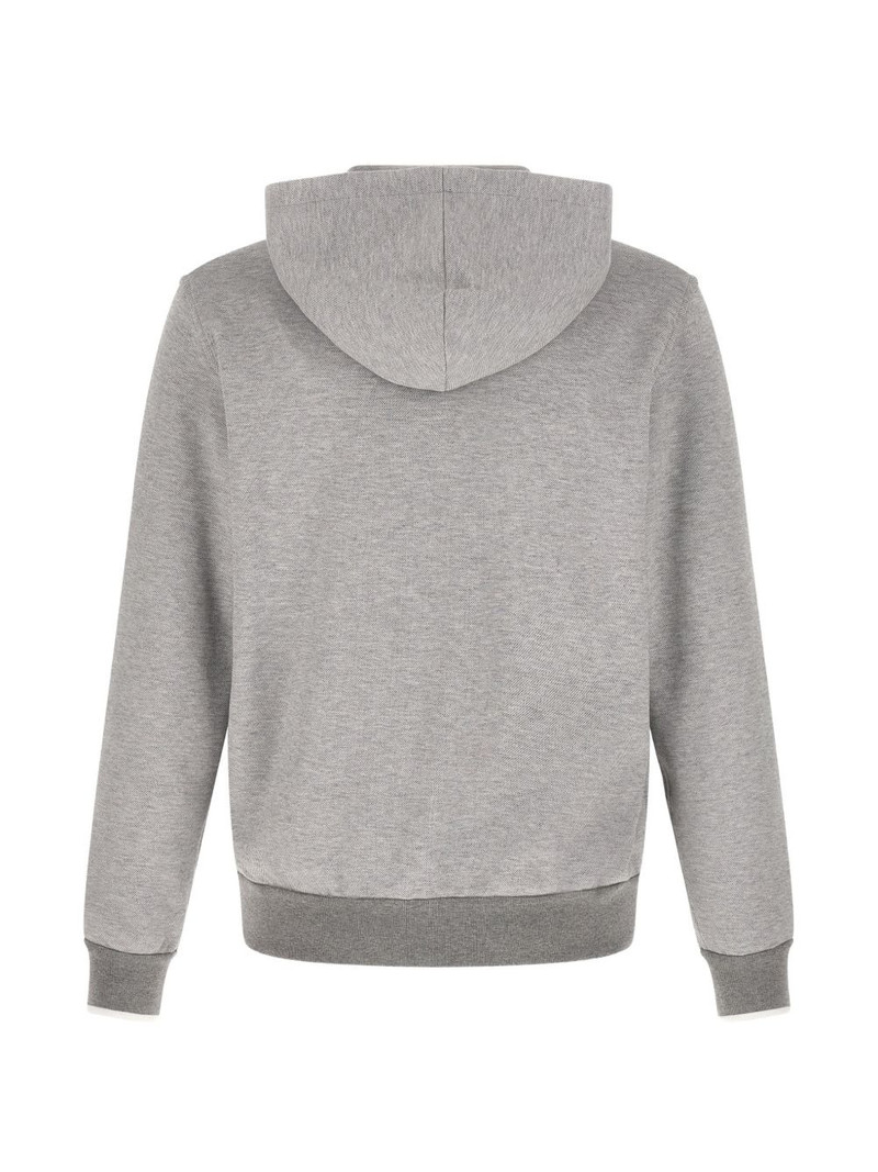 Brioni piquet logo embroidery hoodie outlook