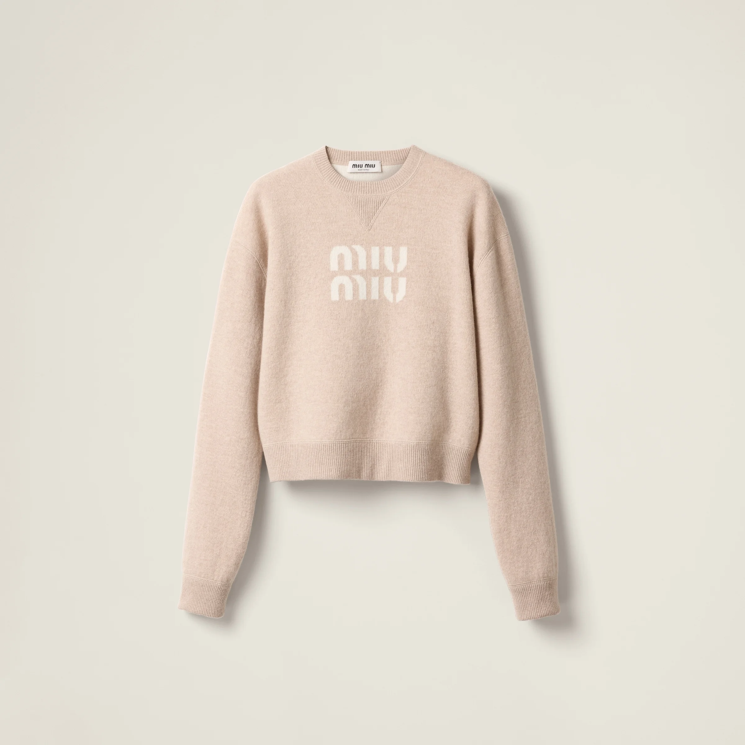 Double cashmere sweater with logo - 1