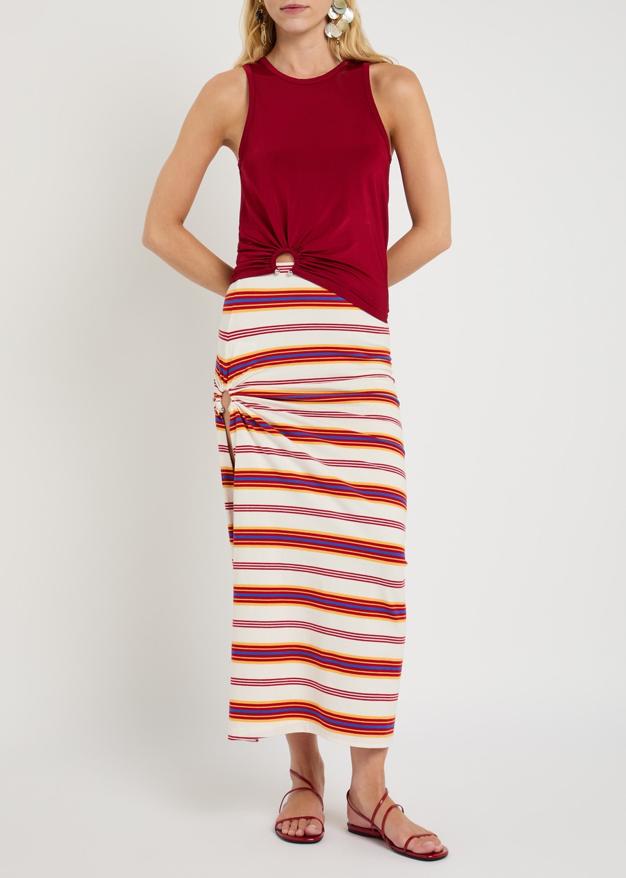 Rabanne Asymmetric Satin-jersey Tank - 4