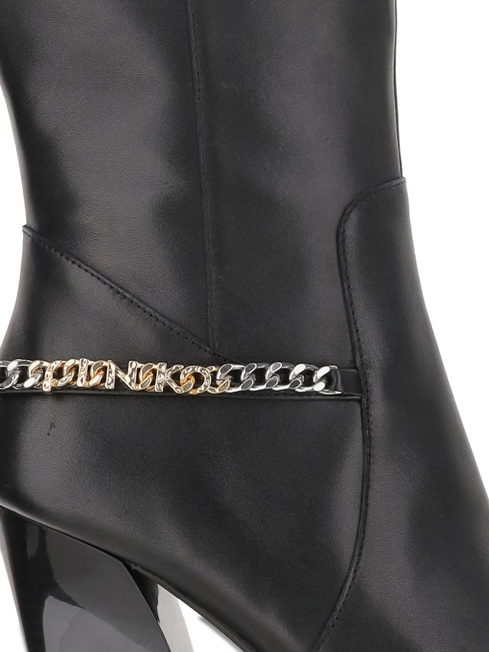 90mm chain-embellished leather boots - 4