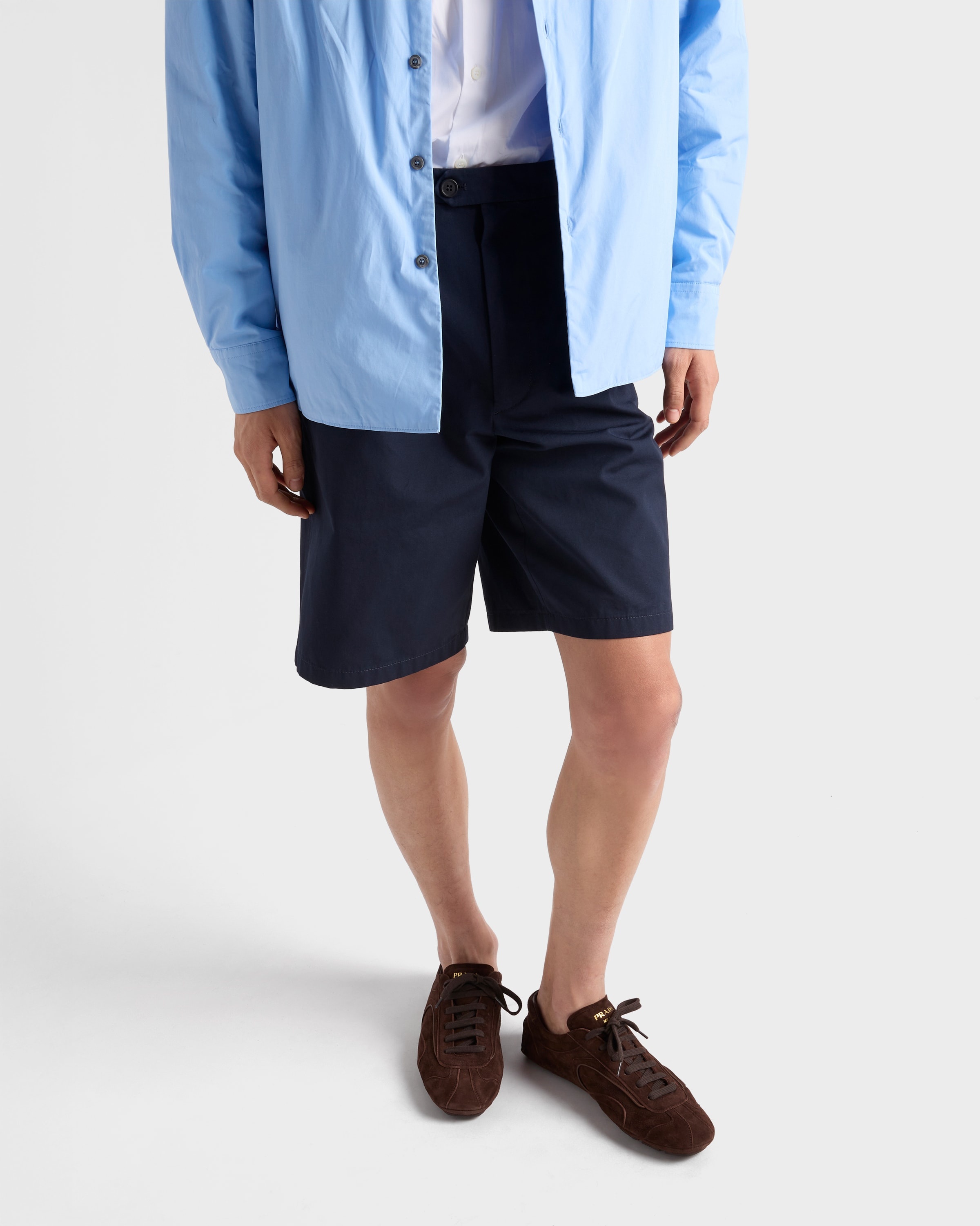 Vintage-effect cotton Bermudas - 4