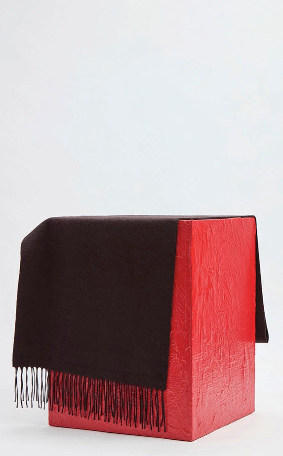 Blaine Fringe Scarf in Black Silk Cashmere - 3