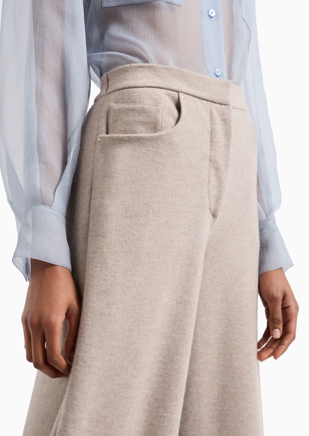 Wide trousers in double cashmere cloth - 5