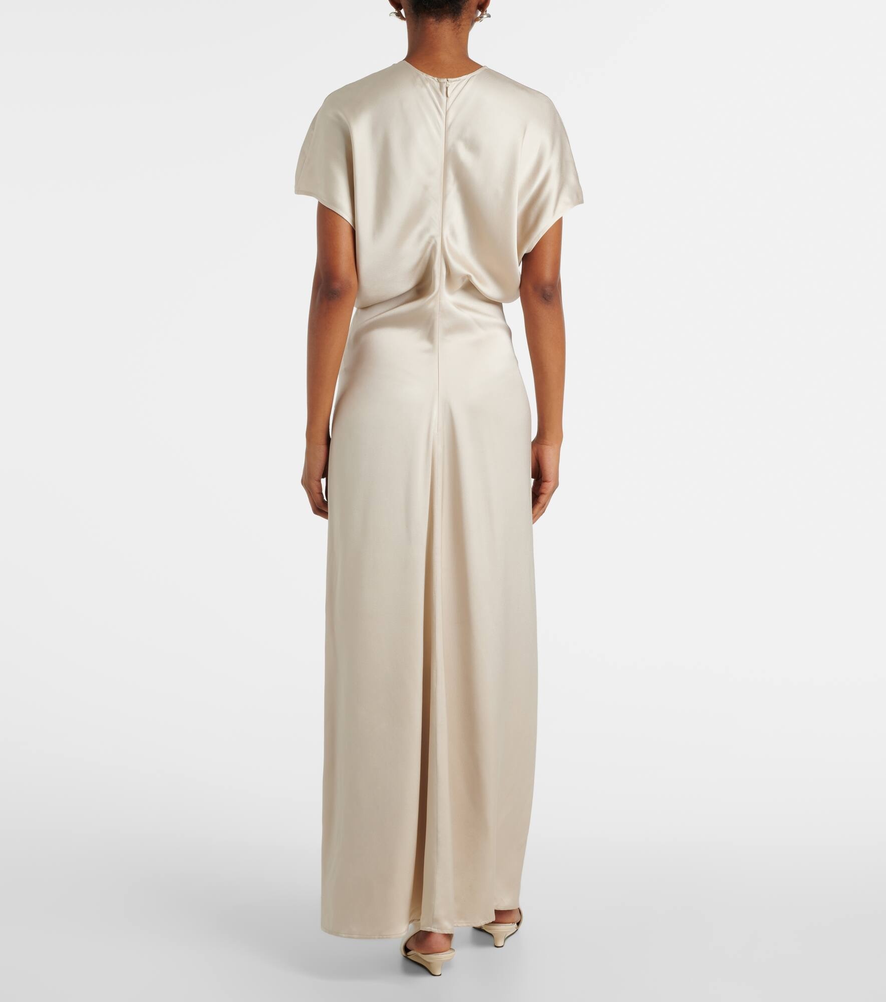 Bridal Slouch draped satin maxi dress - 3
