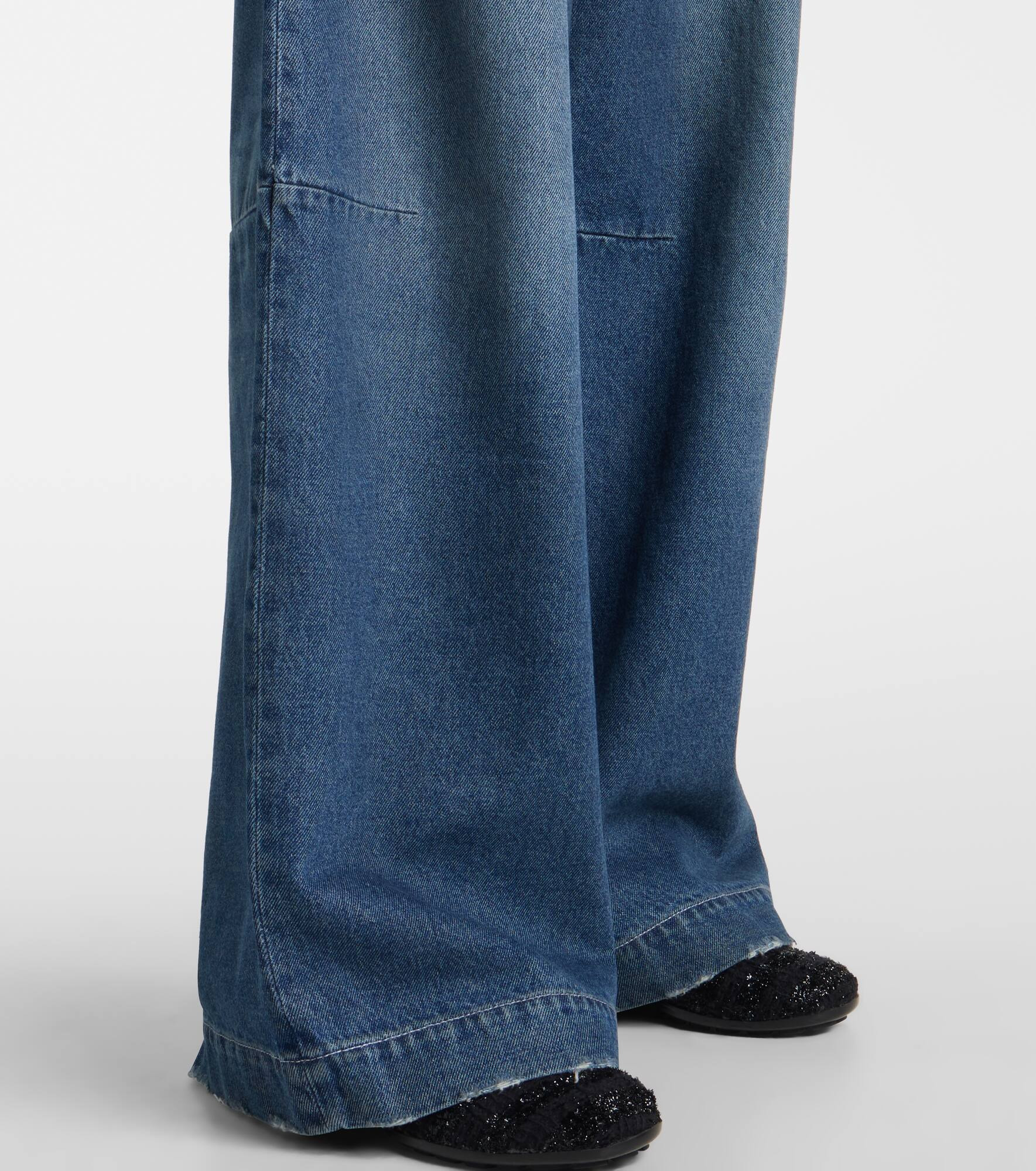 Distressed high-rise wide-leg jeans - 4