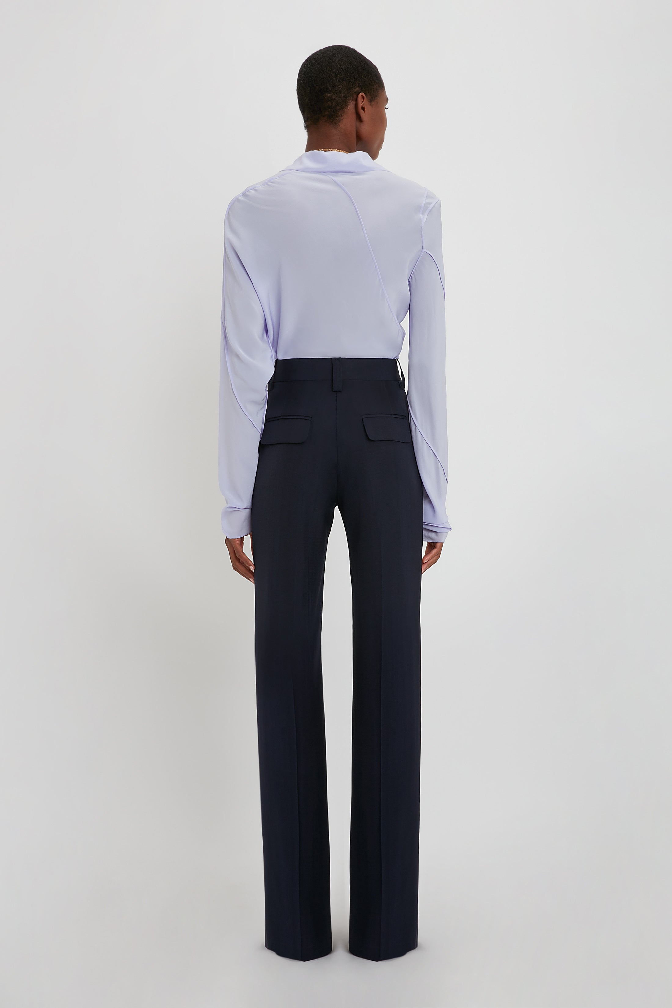 Tailored Straight Leg Trouser In Ink Blue - 4