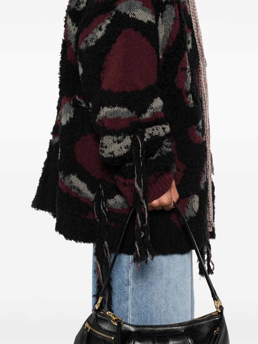 distressed-effect cardigan - 5