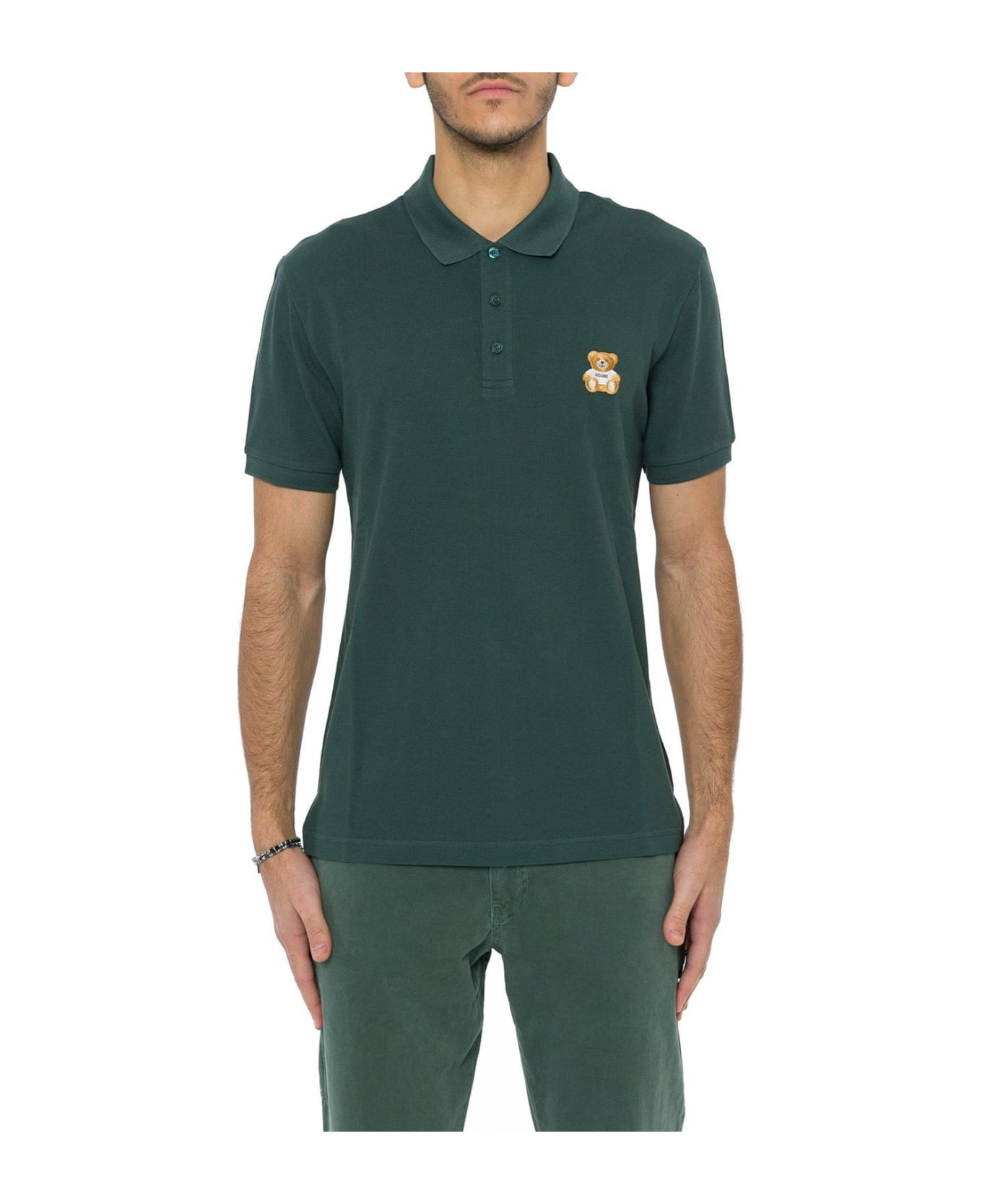 Bear Embroidered Polo Shirt - 1