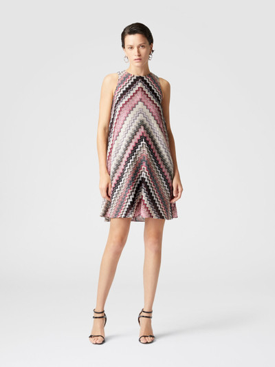 Missoni A-line mini-dress with lamé serrated zigzag pattern outlook