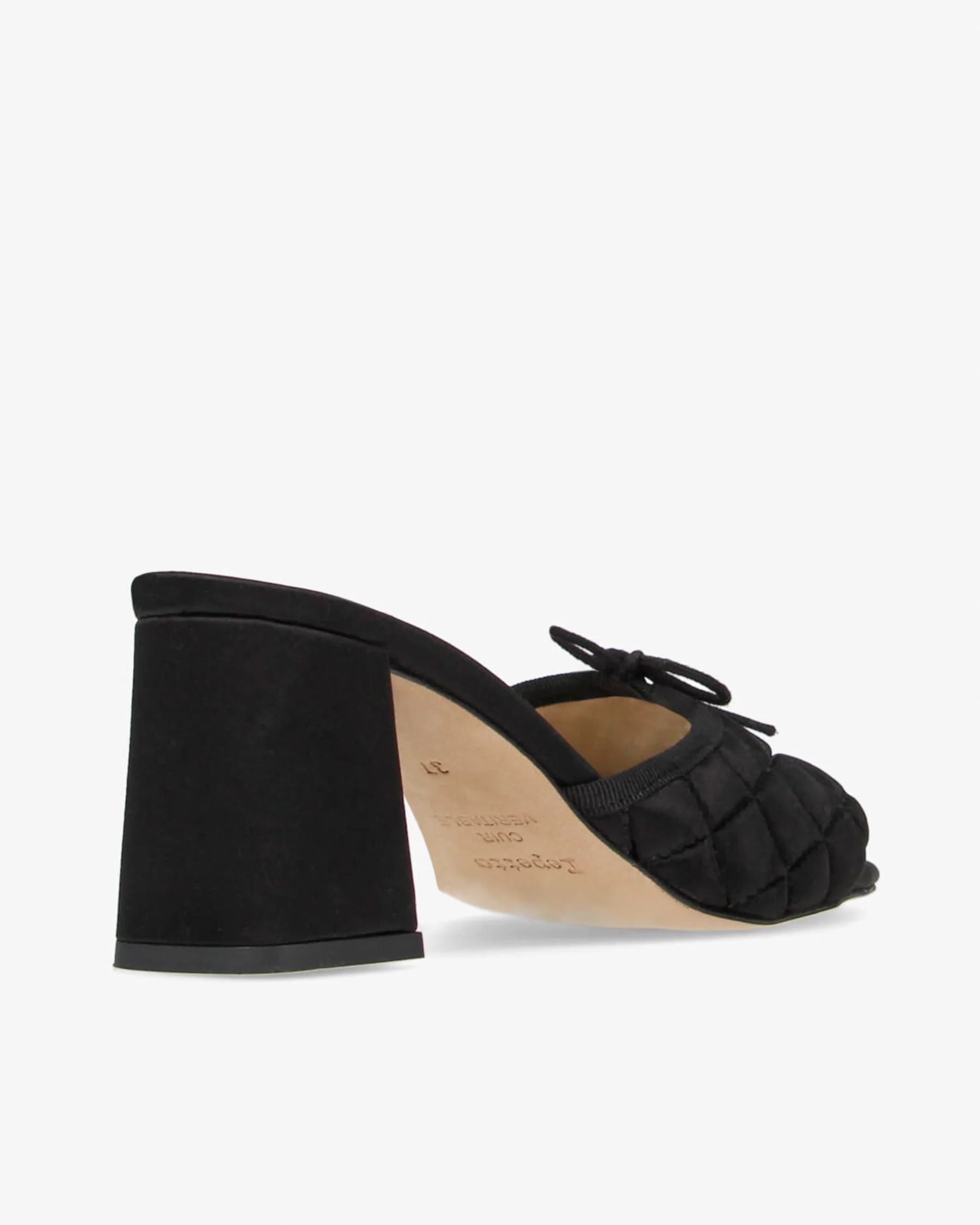 JORDANA HEELED MULES - SATIN - 4