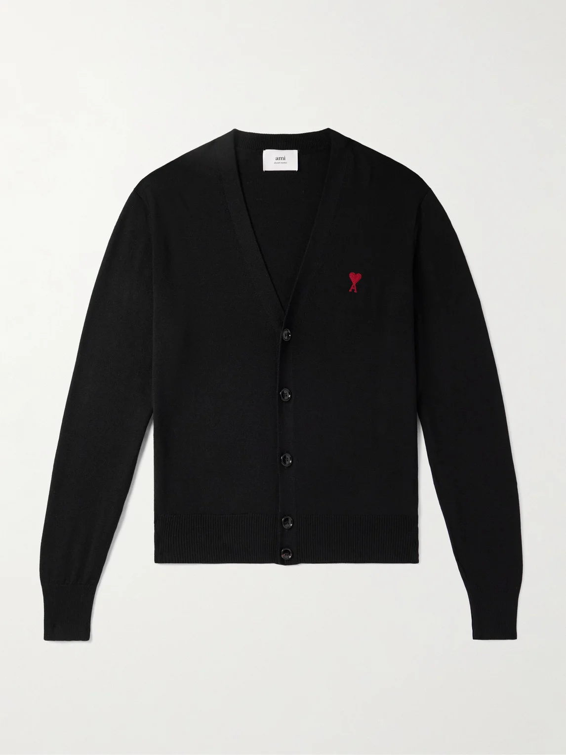 Slim-Fit Logo-Embroidered Merino Wool Cardigan - 1
