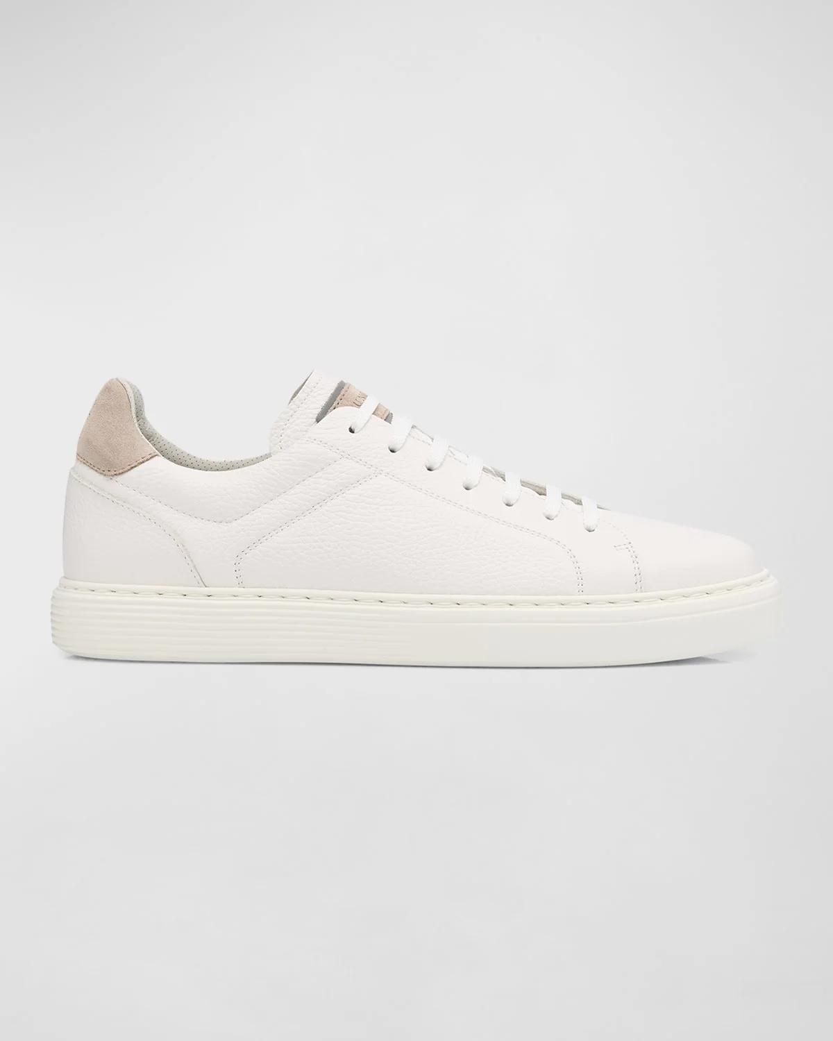 Men's Grained Calfskin Low-Top Sneakers - 1
