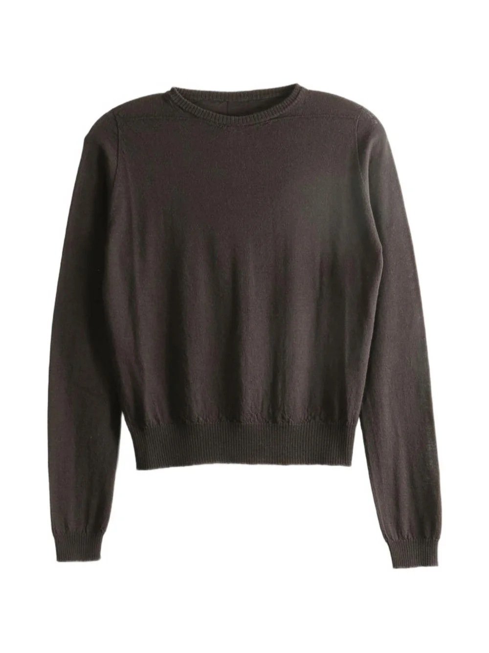 ribbed-trim fine-knit sweater - 1