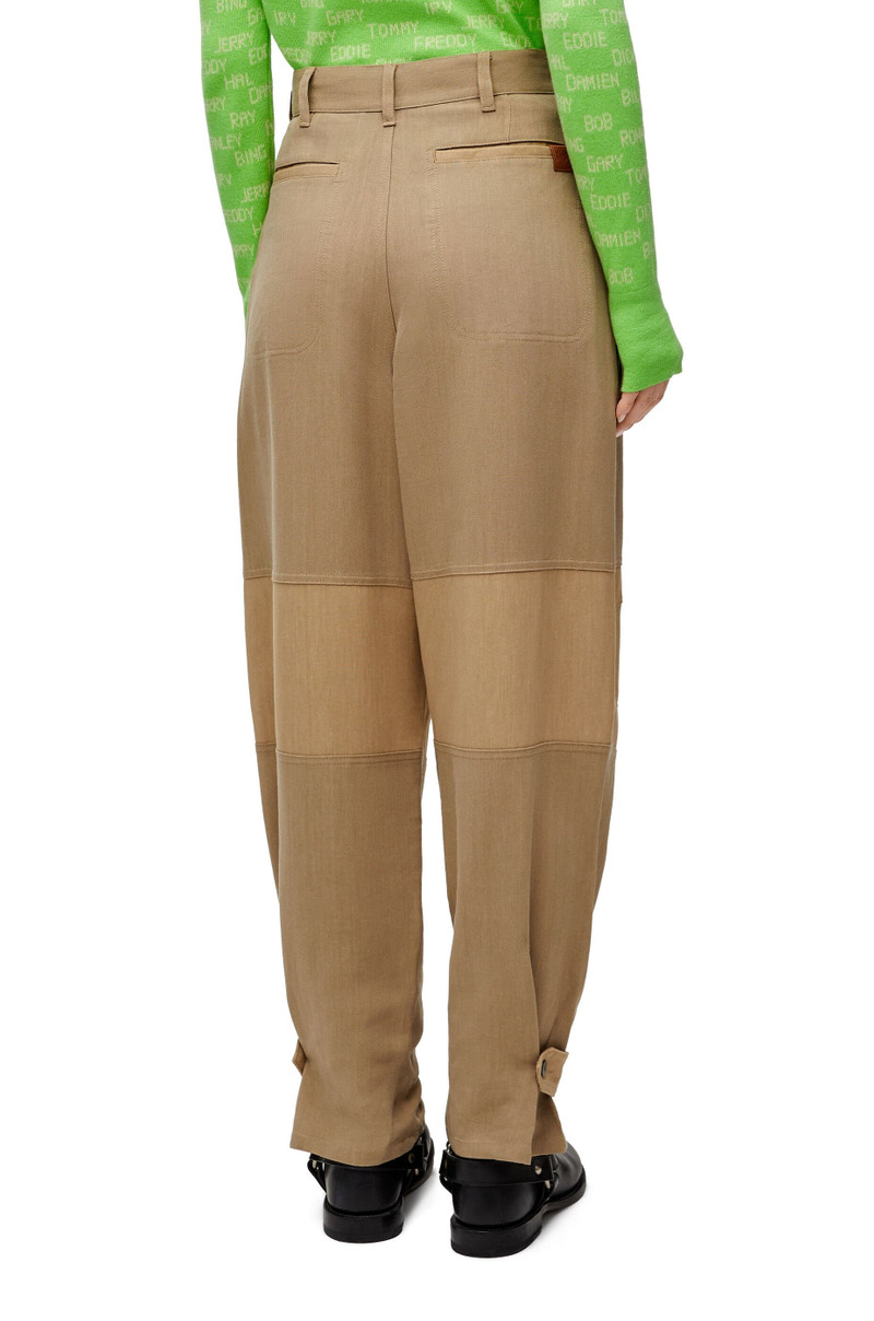 Cargo trousers in viscose and linen 4