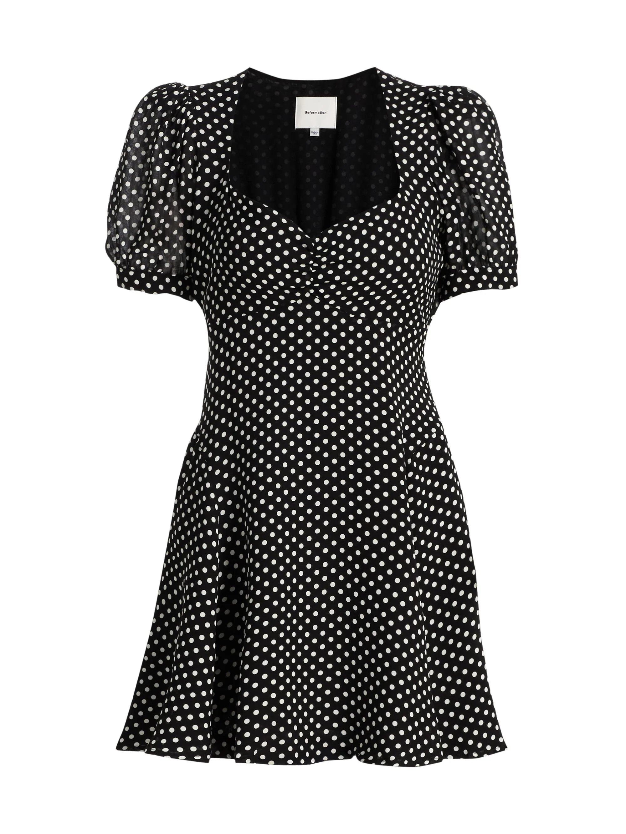 Women's Rebecca Polka Dot Minidress - Caviar Dot - 1