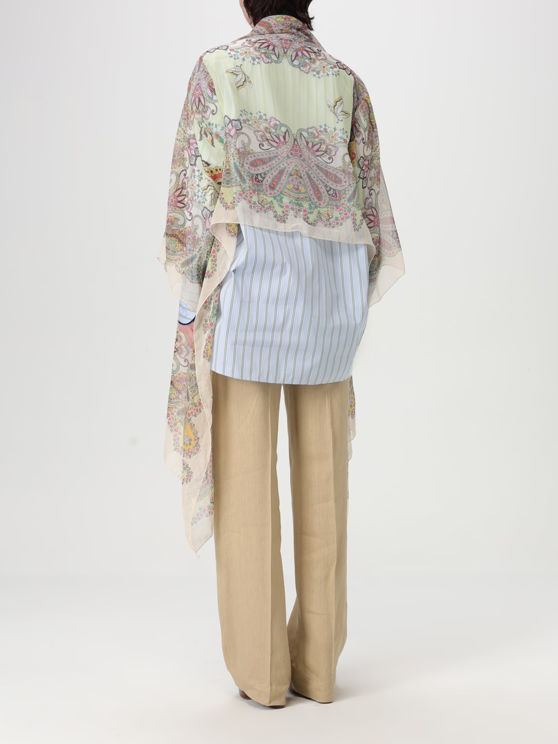Etro Paisley-print silk cape - 3