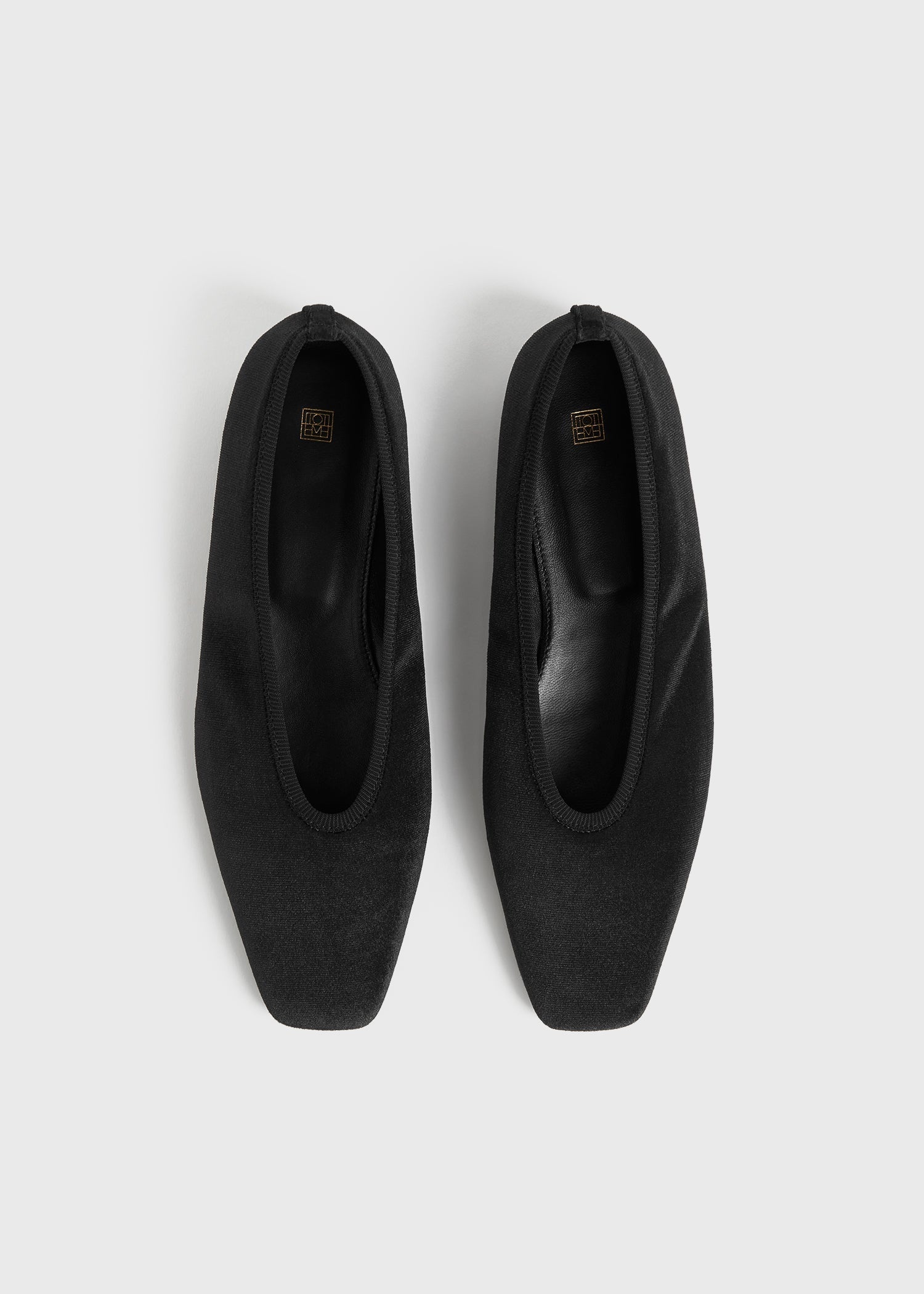 Minimalist velvet ballerinas black - 4