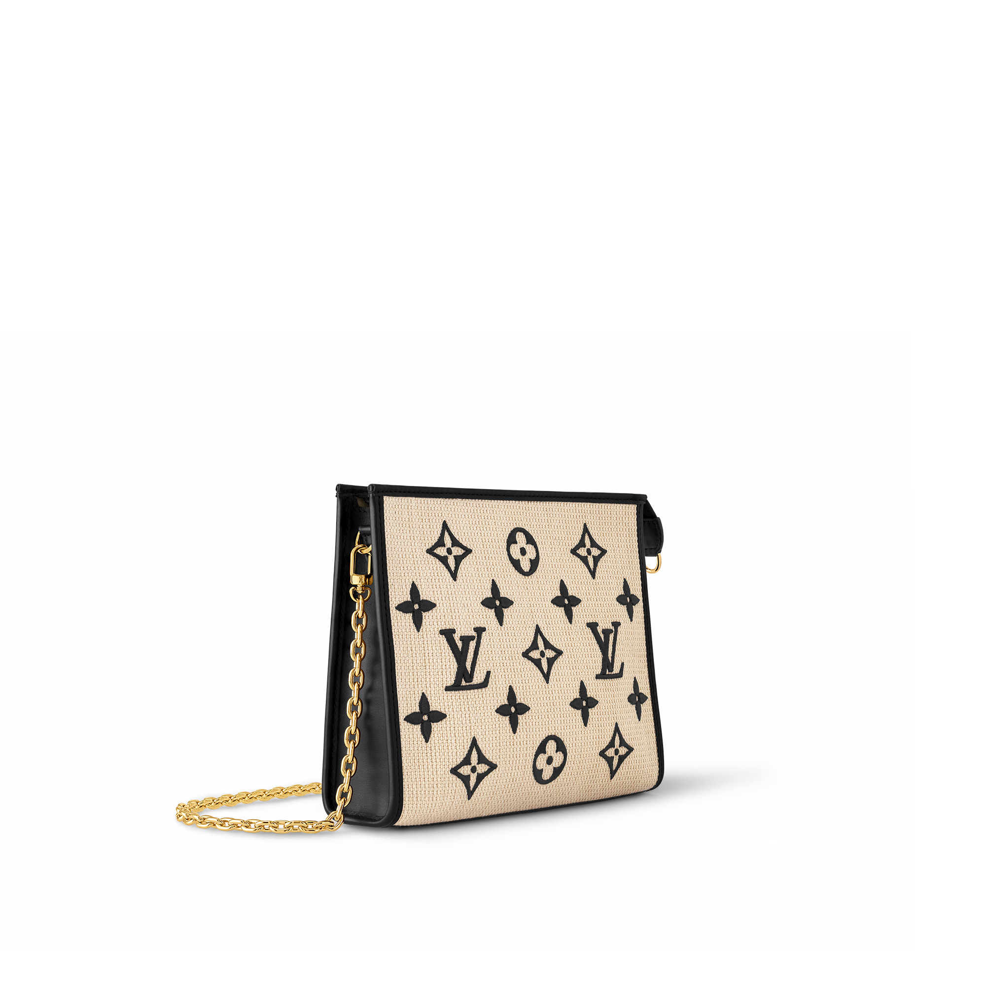 Louis Vuitton Toiletry Pouch On Chain Black in Lotus Cotton with Gold-tone  - US