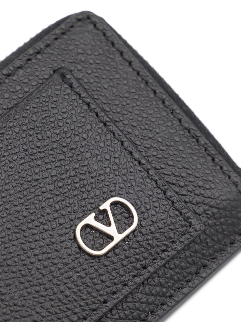 VLogo leather cardholder - 3