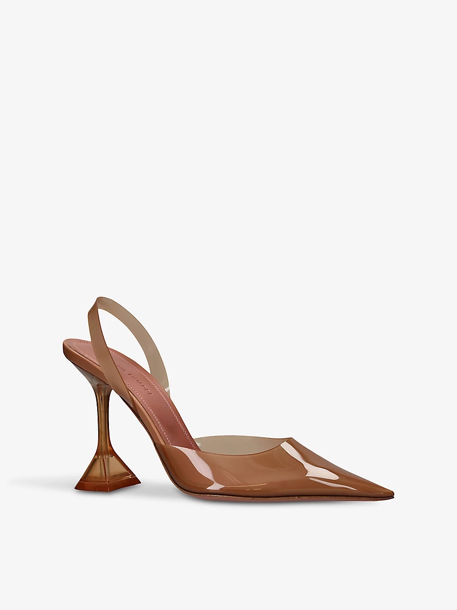 Holli Glass pointed-toe PVC slingback heels - 3