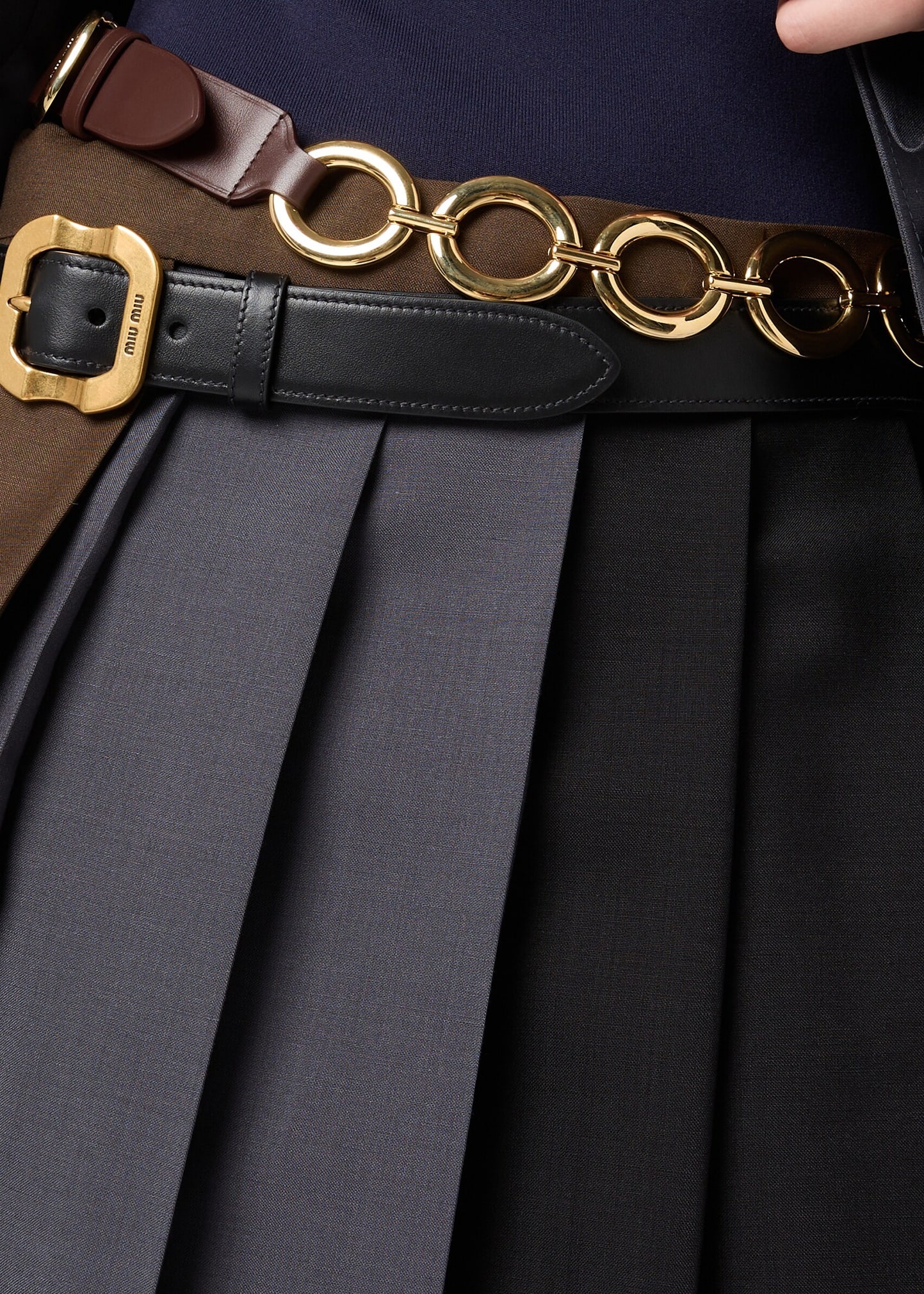 Knee Length Pleated Skirt - 5