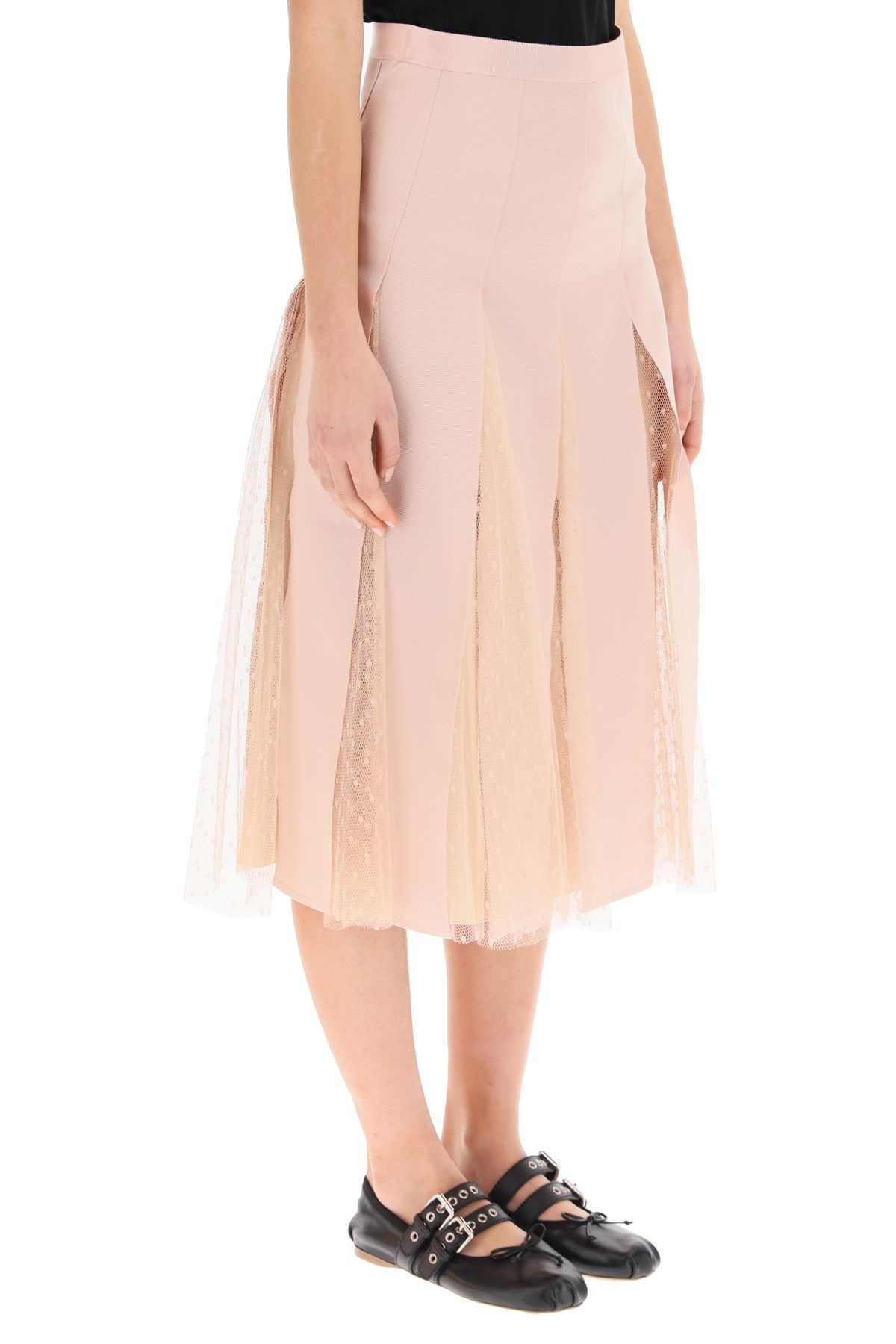 MIDI SKIRT IN GROSGRAIN AND TULLE - 3