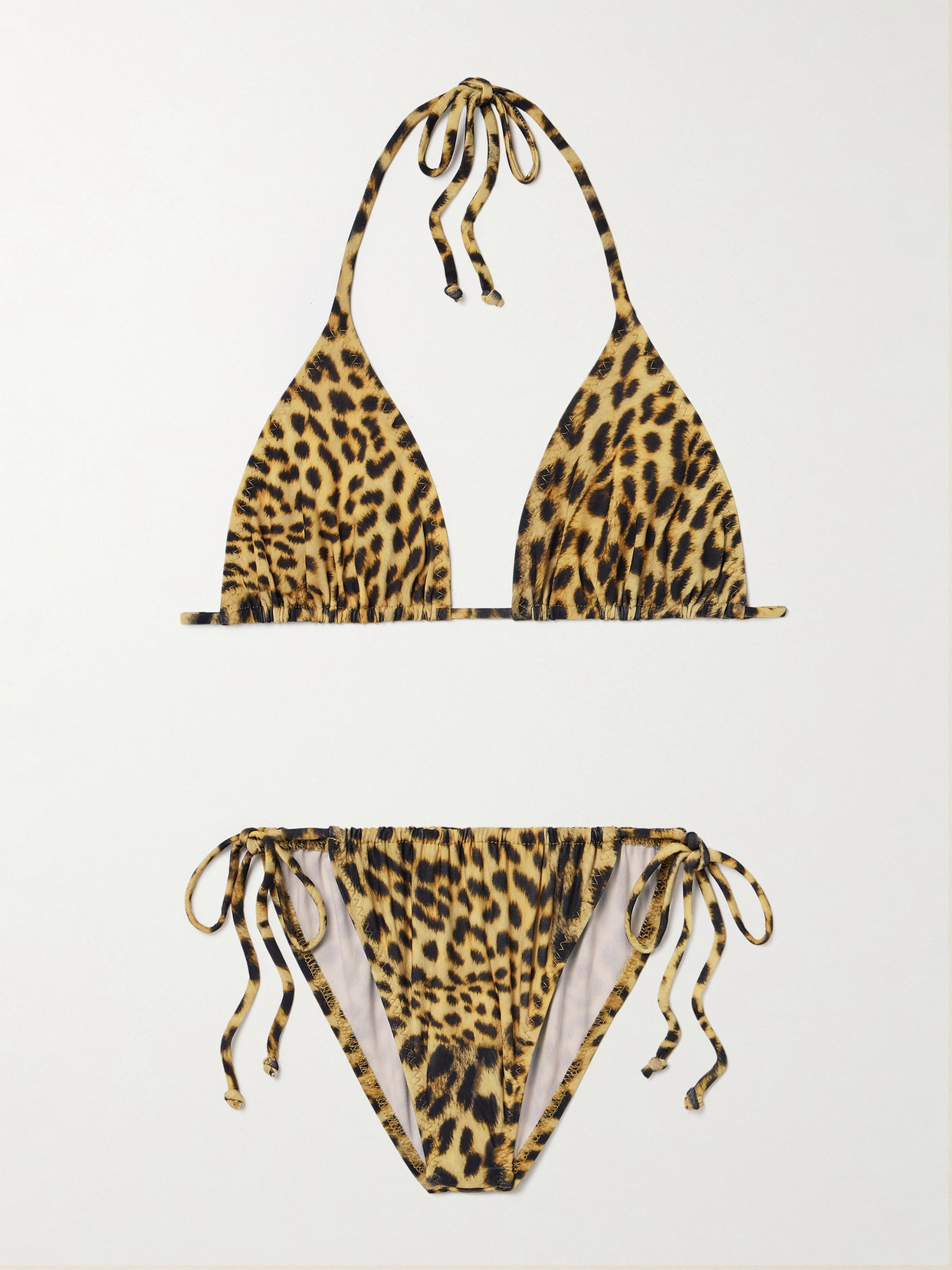 Leopard-print Halterneck Triangle Bikini - 1