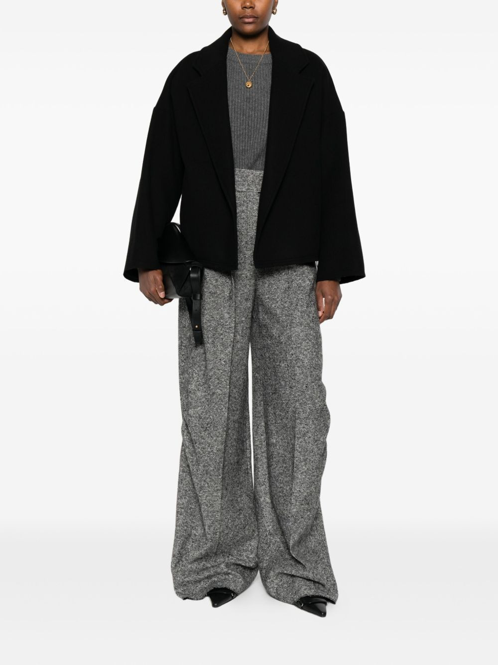 notched-lapel raw-edge jacket - 2