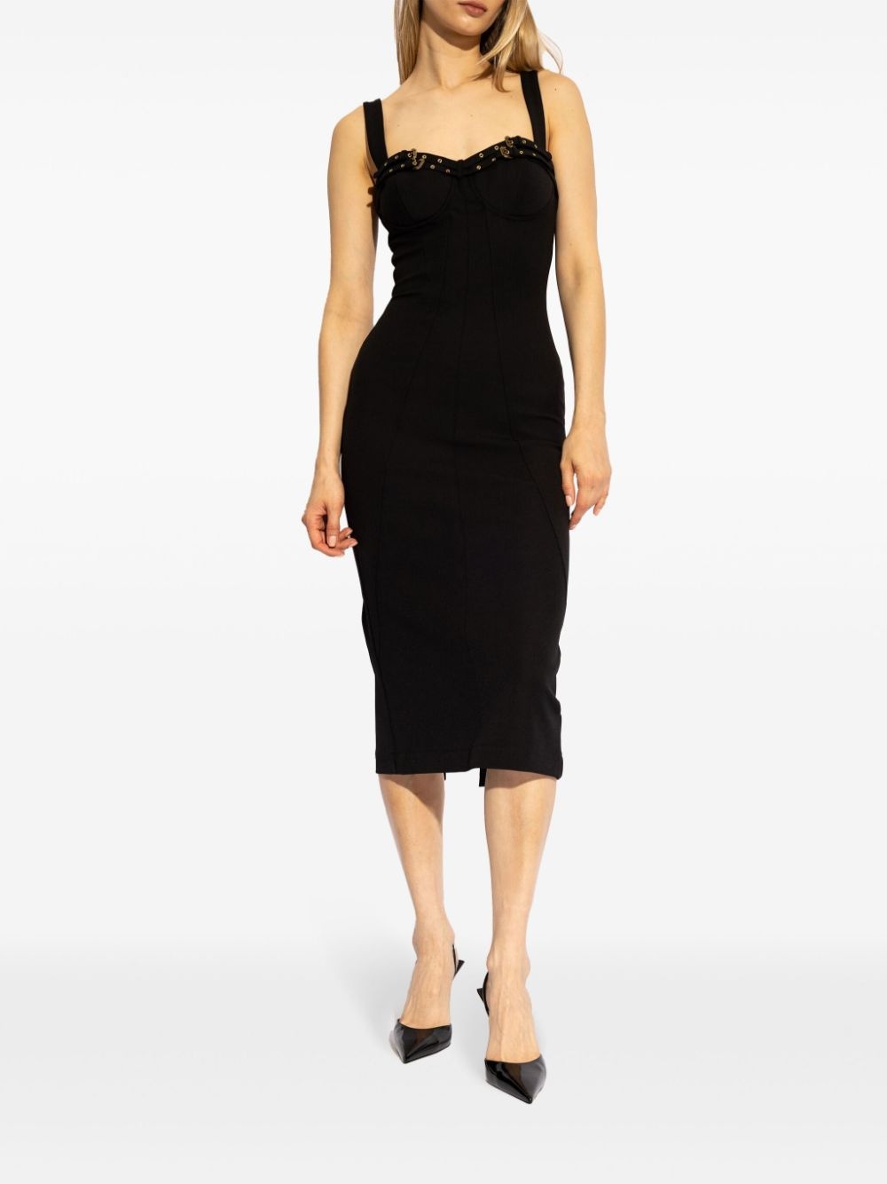 buckled-trim midi dress - 3