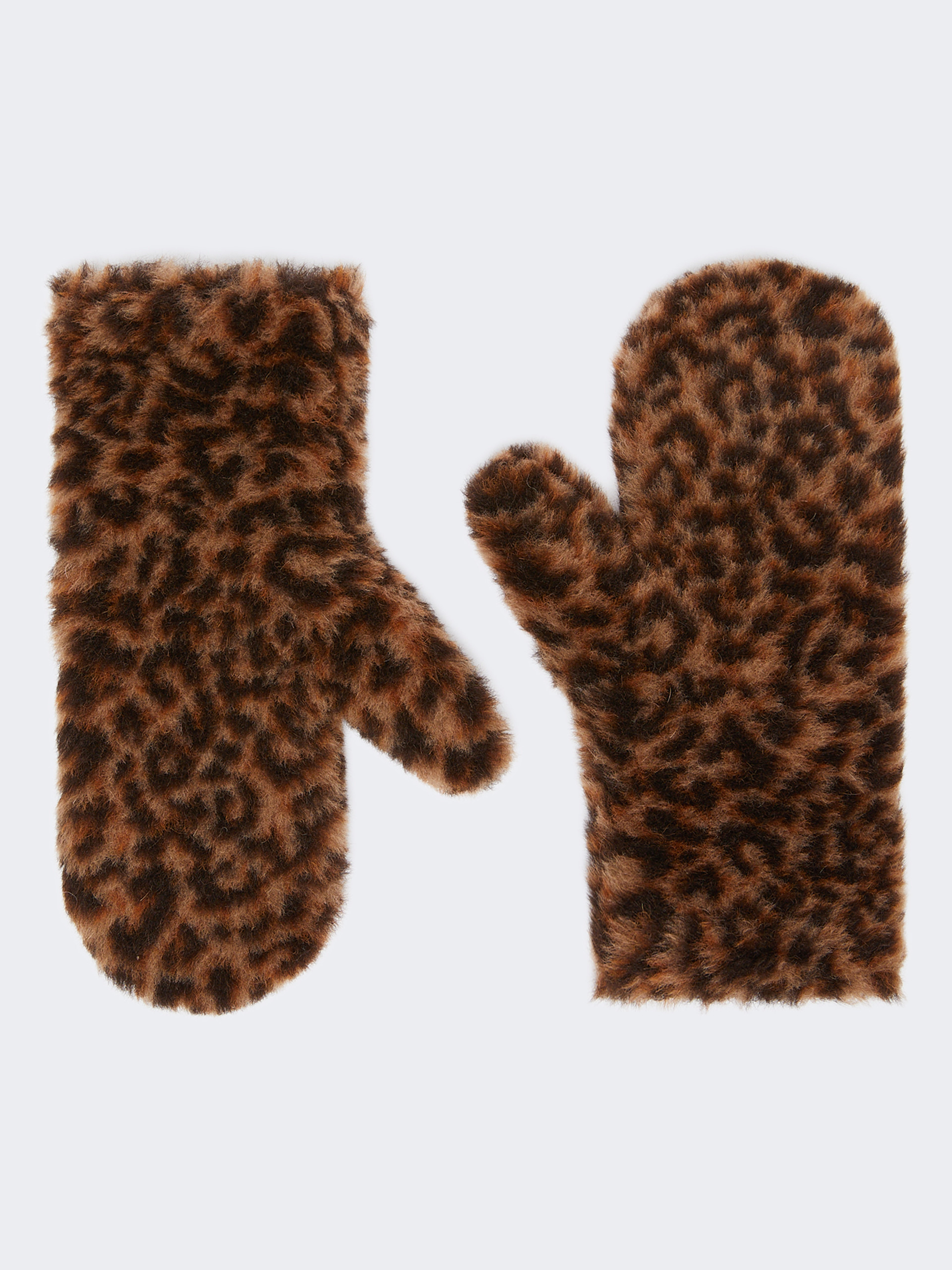 OMBRATO10 Mittens in jacquard-knit alpaca and wool Teddy fabric - 1