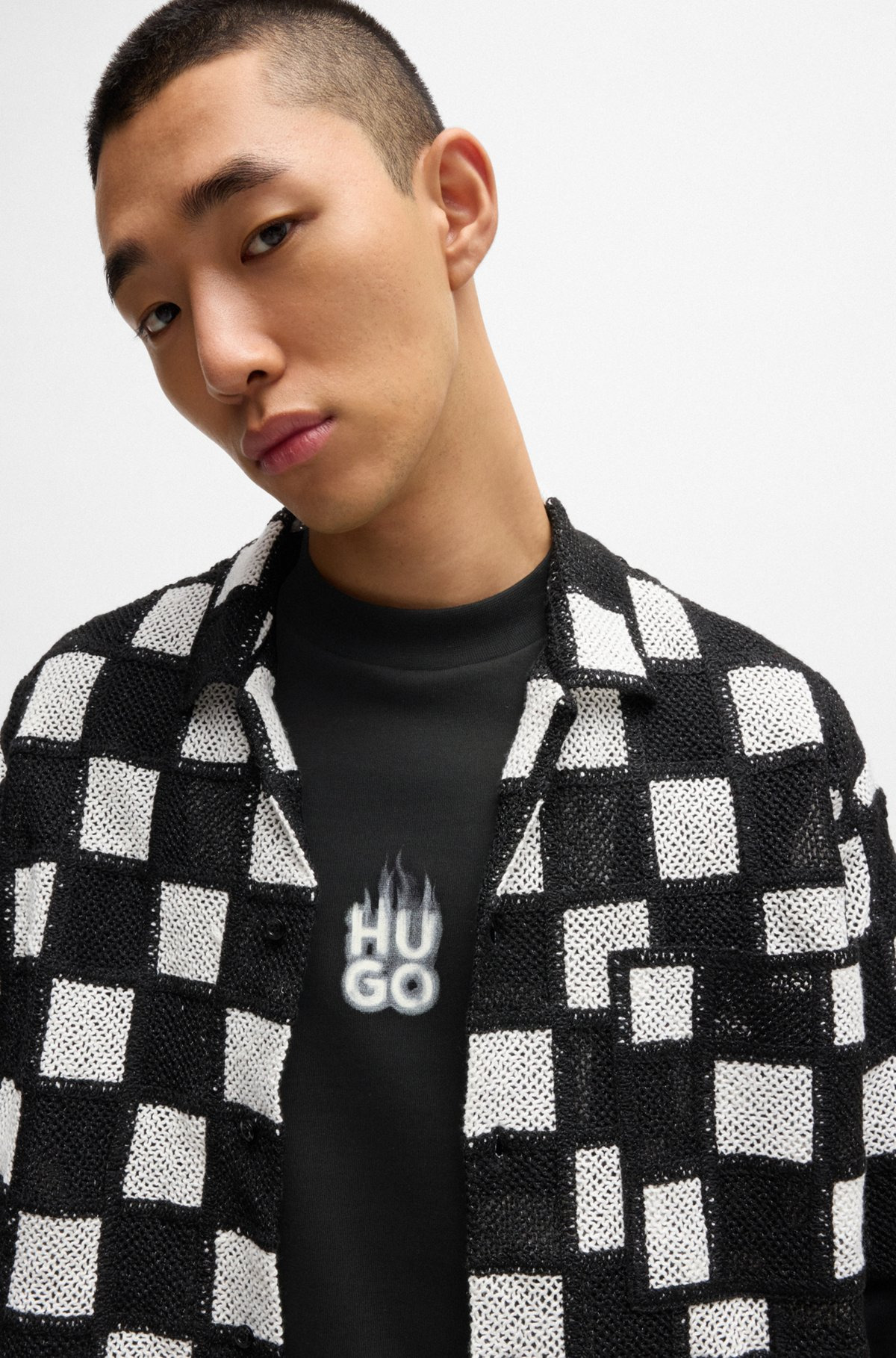 COTTON-TERRY SWEATSHIRT WITH STACKED SMOKE LOGO PRINTS - 3