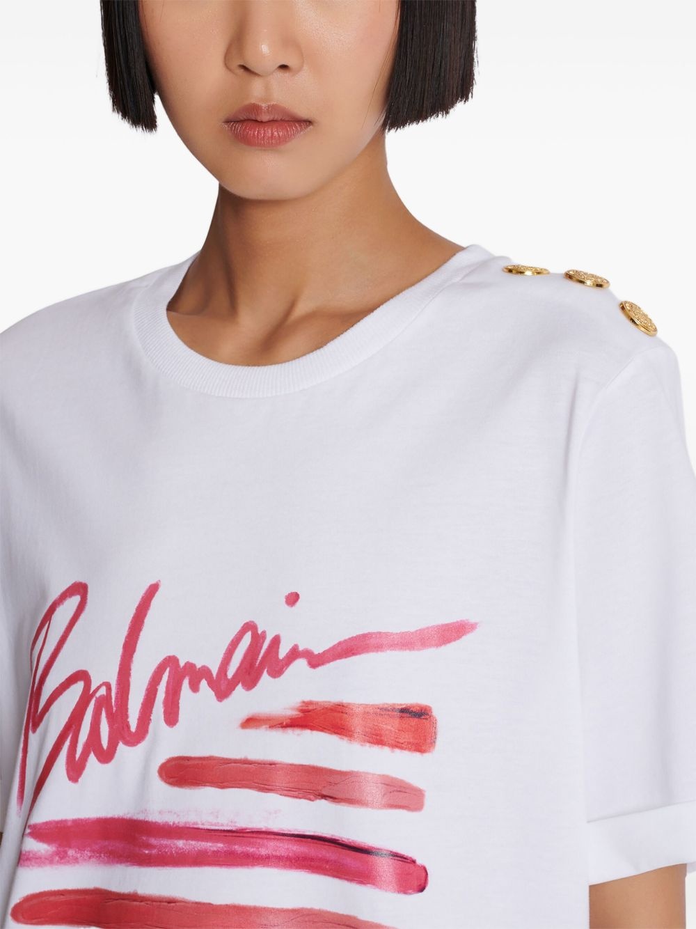 Lipstick-print T-shirt - 7