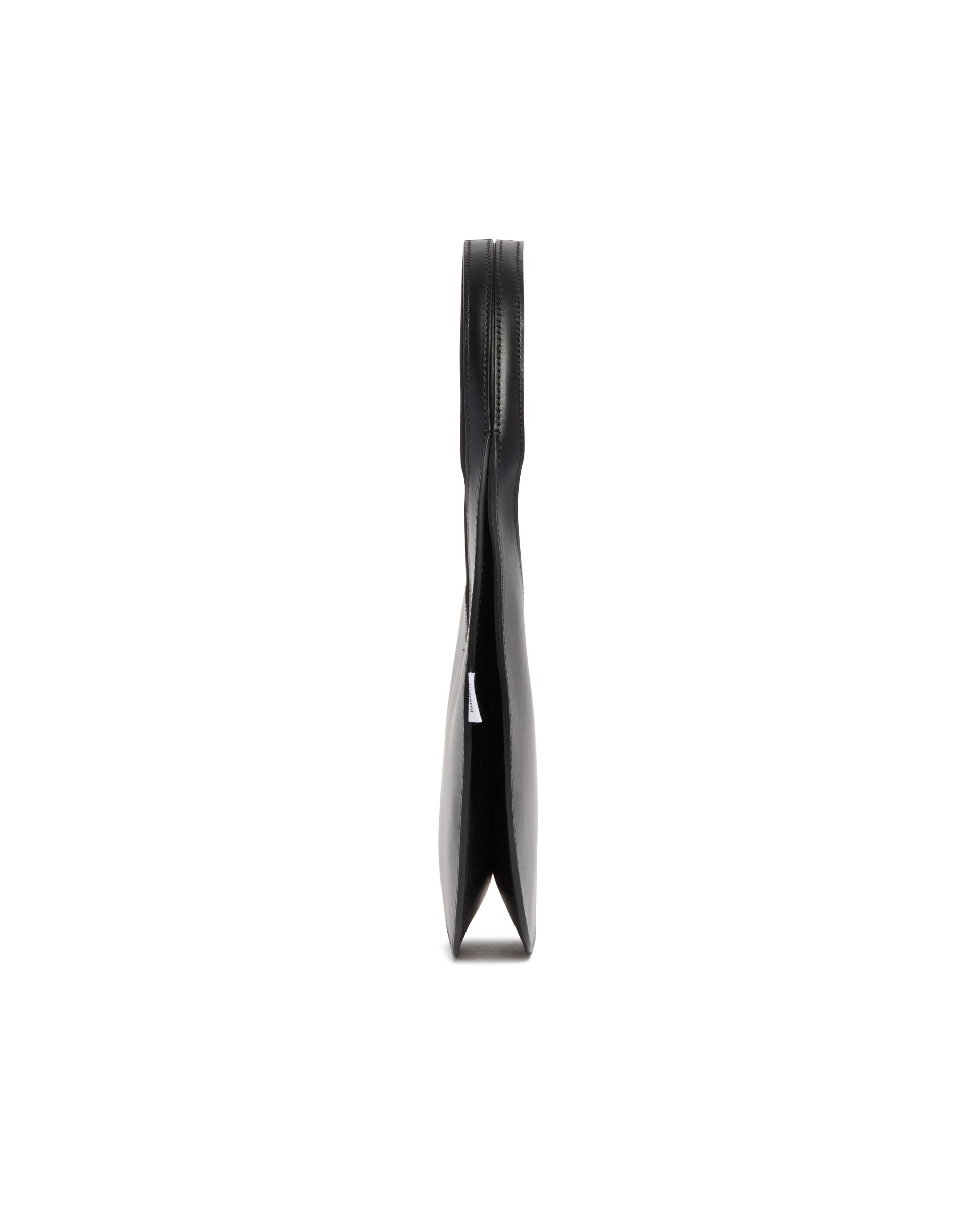 Black Leather Double Swipe Bag - 2